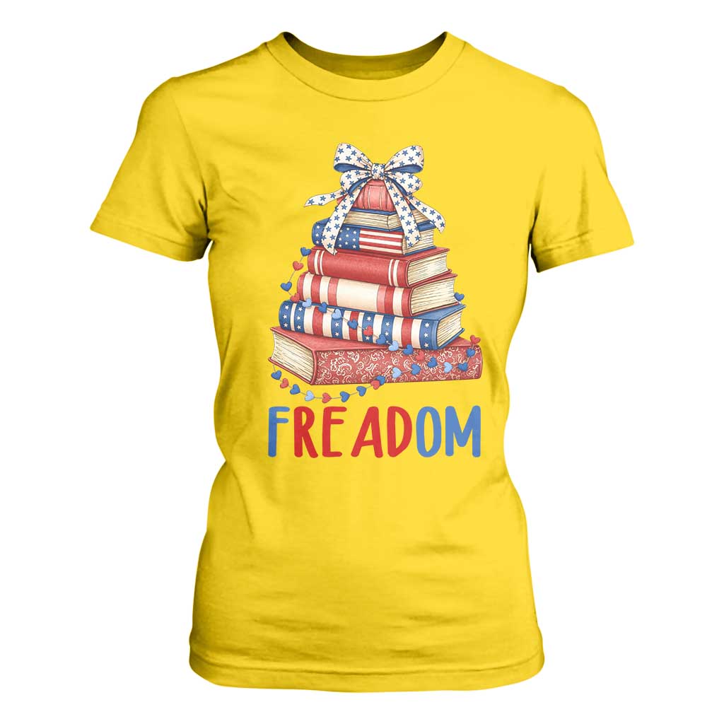 Funny Patriotic Book Lover Gift T Shirt For Women Freadom TS12 Daisy Print Your Wear