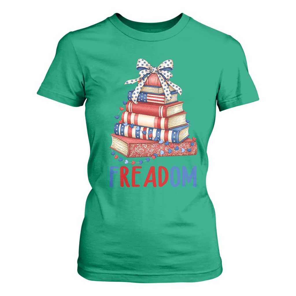 Funny Patriotic Book Lover Gift T Shirt For Women Freadom TS12 Irish Green Print Your Wear