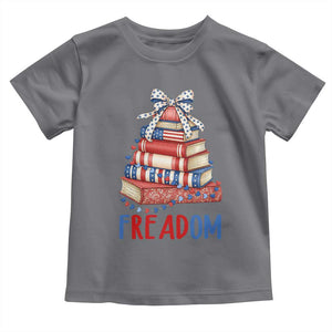 Funny Patriotic Book Lover Gift Toddler T Shirt Freadom TS12 Charcoal Print Your Wear