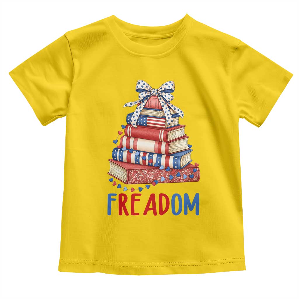 Funny Patriotic Book Lover Gift Toddler T Shirt Freadom TS12 Daisy Print Your Wear