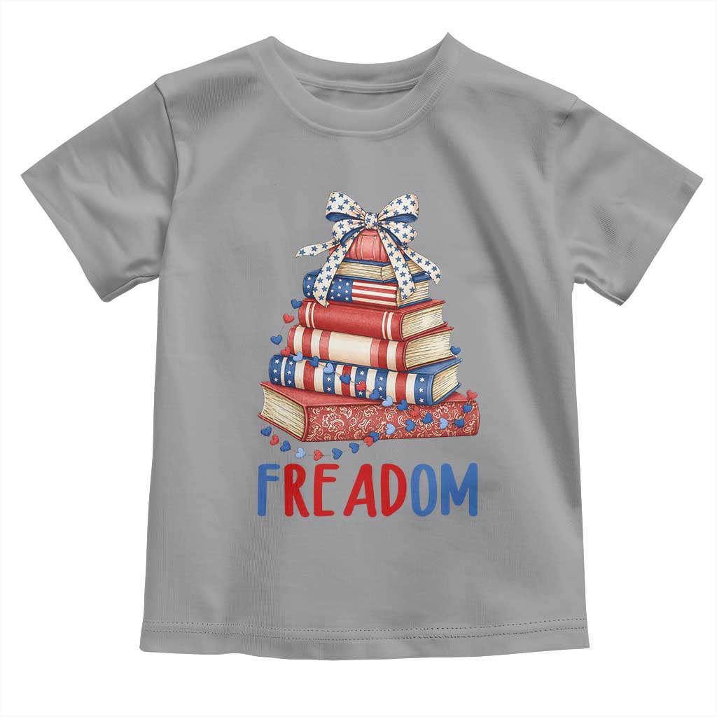 Funny Patriotic Book Lover Gift Toddler T Shirt Freadom TS12 Sport Gray Print Your Wear