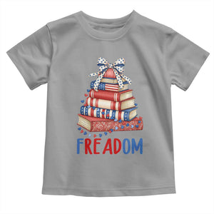 Funny Patriotic Book Lover Gift Toddler T Shirt Freadom TS12 Sport Gray Print Your Wear