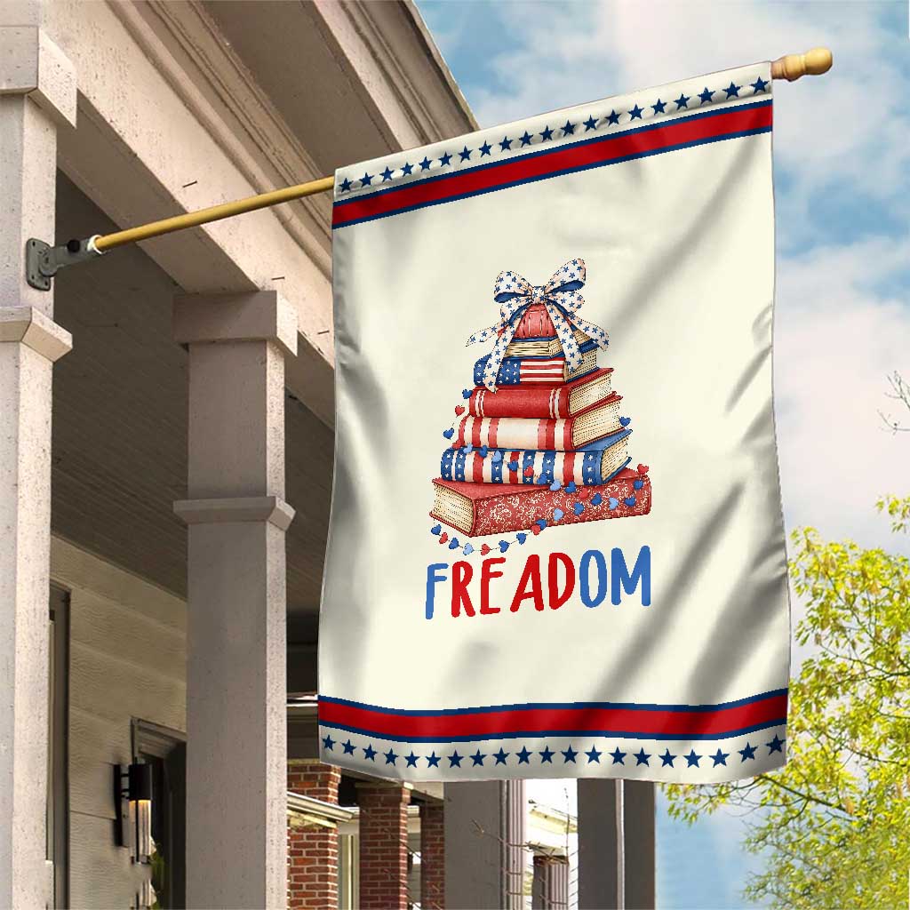 Funny Book Lover Gift Patriotic Garden Flag Freadom TS12 Modern Beige Red Print Your Wear