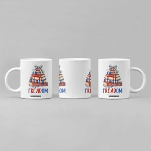 Funny Patriotic Book Lover Gift Coffee Mug Freadom TS12 Print Your Wear