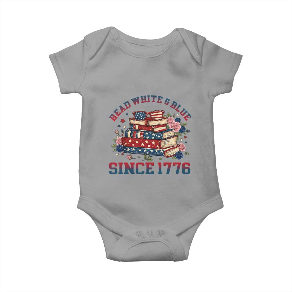 Funny Patriotic Book Lover Gift Baby Onesie Read White Blue Since 1776 TS12 Sport Gray Print Your Wear