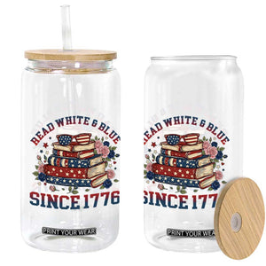 Funny Patriotic Book Lover Gift Glass Can Read White Blue Since 1776 TS12 Print Your Wear