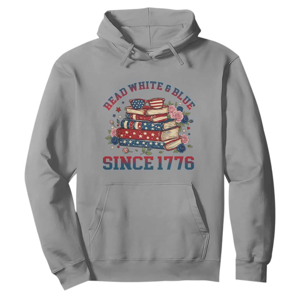 Funny Patriotic Book Lover Gift Hoodie Read White Blue Since 1776 TS12 Sport Gray Print Your Wear
