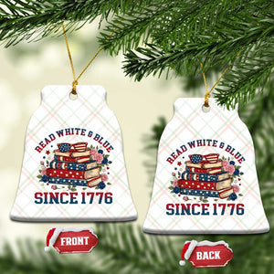 Funny Patriotic Book Lover Gift Ceramic Ornament Read White Blue Since 1776 TS12 Print Your Wear