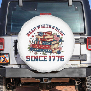 Funny Patriotic Book Lover Gift Spare Tire Cover Read White Blue Since 1776 TS12 No hole White Print Your Wear