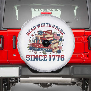 Funny Patriotic Book Lover Gift Spare Tire Cover Read White Blue Since 1776 TS12 White Print Your Wear