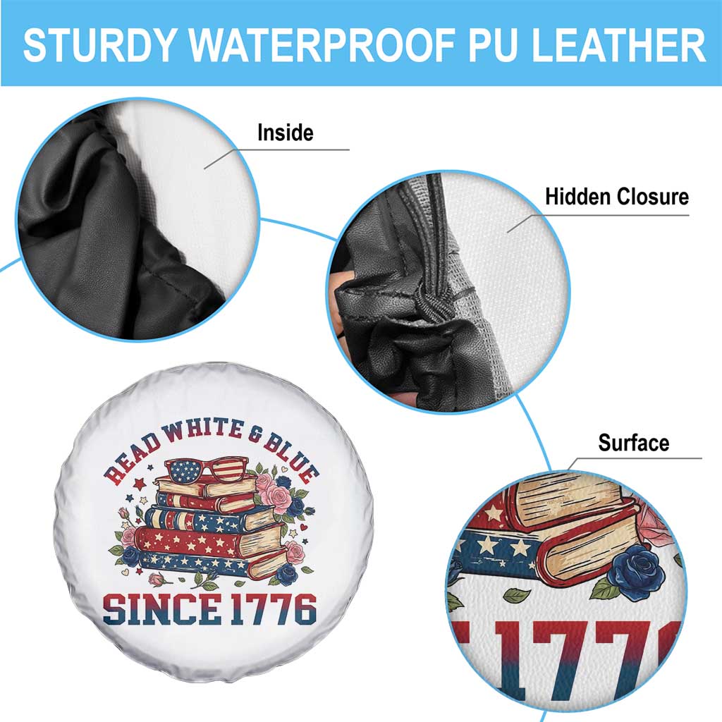 Funny Patriotic Book Lover Gift Spare Tire Cover Read White Blue Since 1776 TS12 Print Your Wear