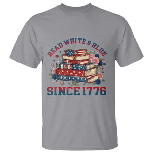 Funny Patriotic Book Lover Gift T Shirt Read White Blue Since 1776 TS12 Sport Gray Print Your Wear