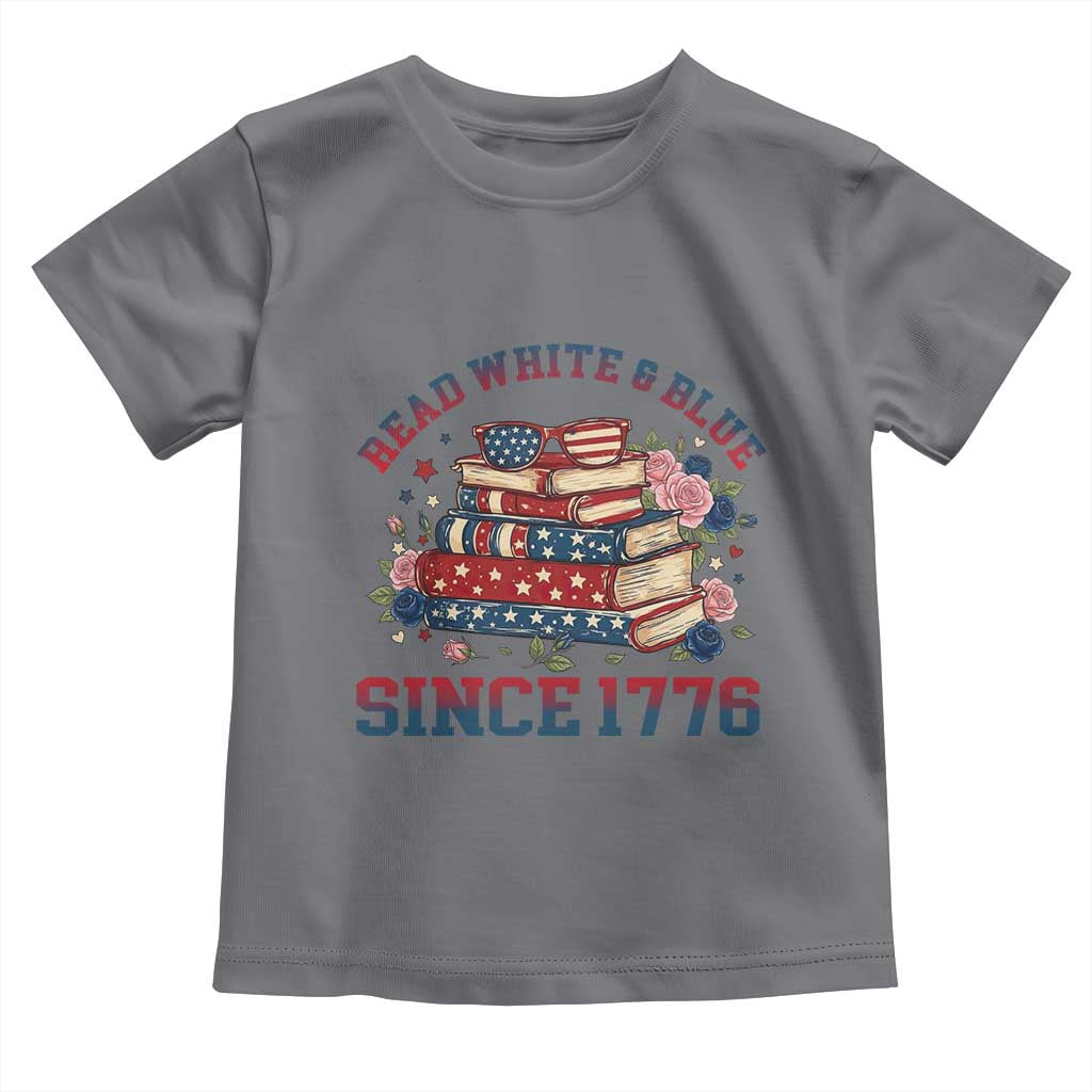 Funny Patriotic Book Lover Gift Toddler T Shirt Read White Blue Since 1776 TS12 Charcoal Print Your Wear