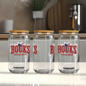 Patriotic Book Lover Gift Glass Can Books Are My Love Language TS12 Print Your Wear