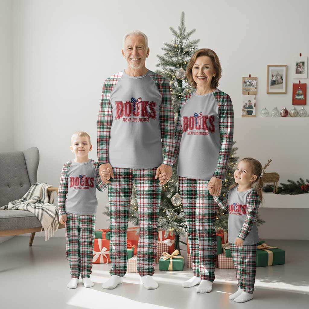 Patriotic Book Lover Gift Plaid Pajama Set Books Are My Love Language TS12 Christmas Plaid Print Your Wear