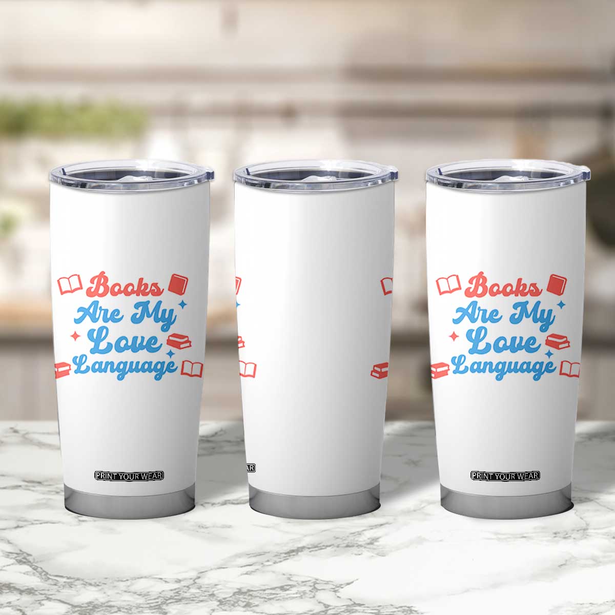 Books Are My Love Language Tumbler Cup Bookish Patriot Gift TS12 Print Your Wear