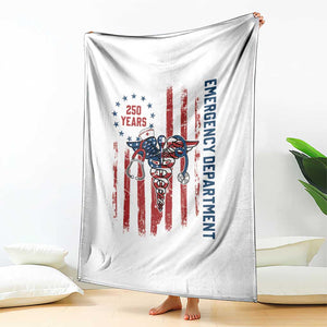 Patriotic ED Nurse Gift Throw Blanket 250 Years Of Emergency Department TS12 Print Your Wear