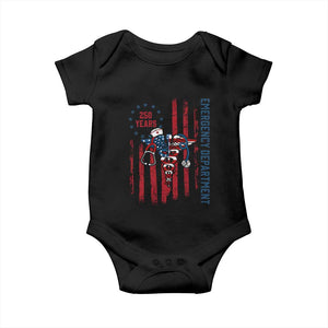 Patriotic ED Nurse Gift Baby Onesie 250 Years Of Emergency Department TS12 Black Print Your Wear