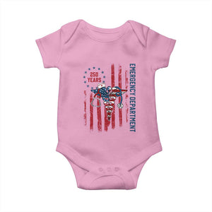 Patriotic ED Nurse Gift Baby Onesie 250 Years Of Emergency Department TS12 Light Pink Print Your Wear