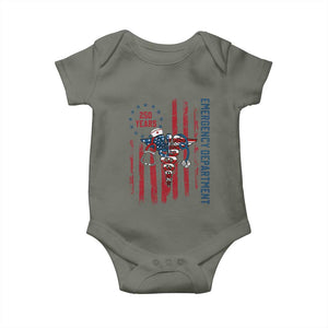 Patriotic ED Nurse Gift Baby Onesie 250 Years Of Emergency Department TS12 Military Green Print Your Wear
