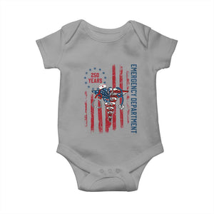 Patriotic ED Nurse Gift Baby Onesie 250 Years Of Emergency Department TS12 Sport Gray Print Your Wear