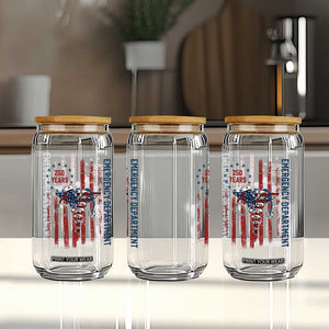 Patriotic ED Nurse Gift Glass Can 250 Years Of Emergency Department TS12 Print Your Wear