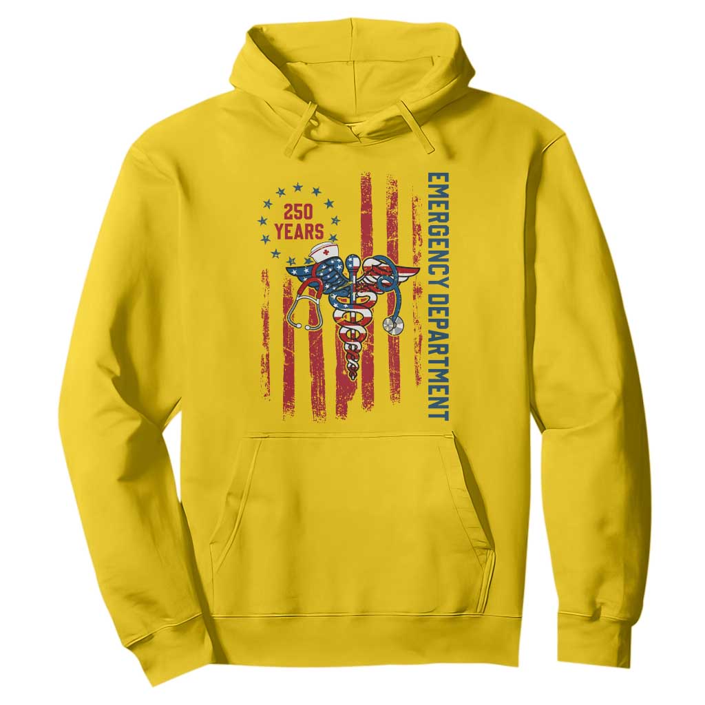 Patriotic ED Nurse Gift Hoodie 250 Years Of Emergency Department TS12 Daisy Print Your Wear