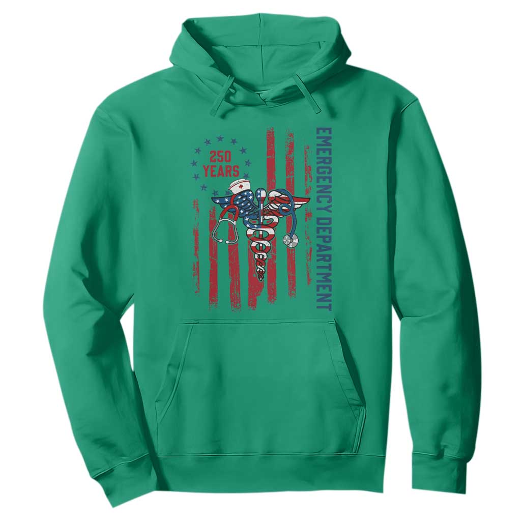 Patriotic ED Nurse Gift Hoodie 250 Years Of Emergency Department TS12 Irish Green Print Your Wear