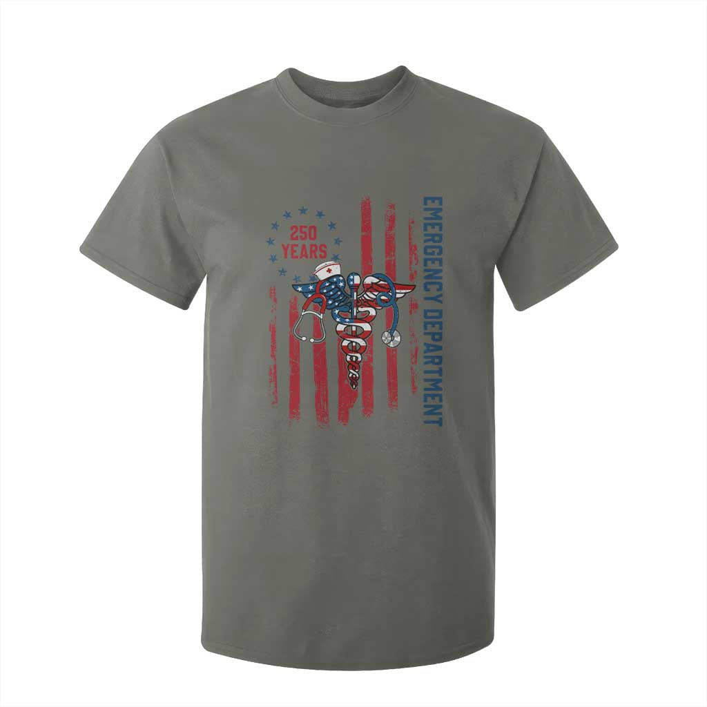 Patriotic ED Nurse Gift T Shirt For Kid 250 Years Of Emergency Department TS12 Military Green Print Your Wear