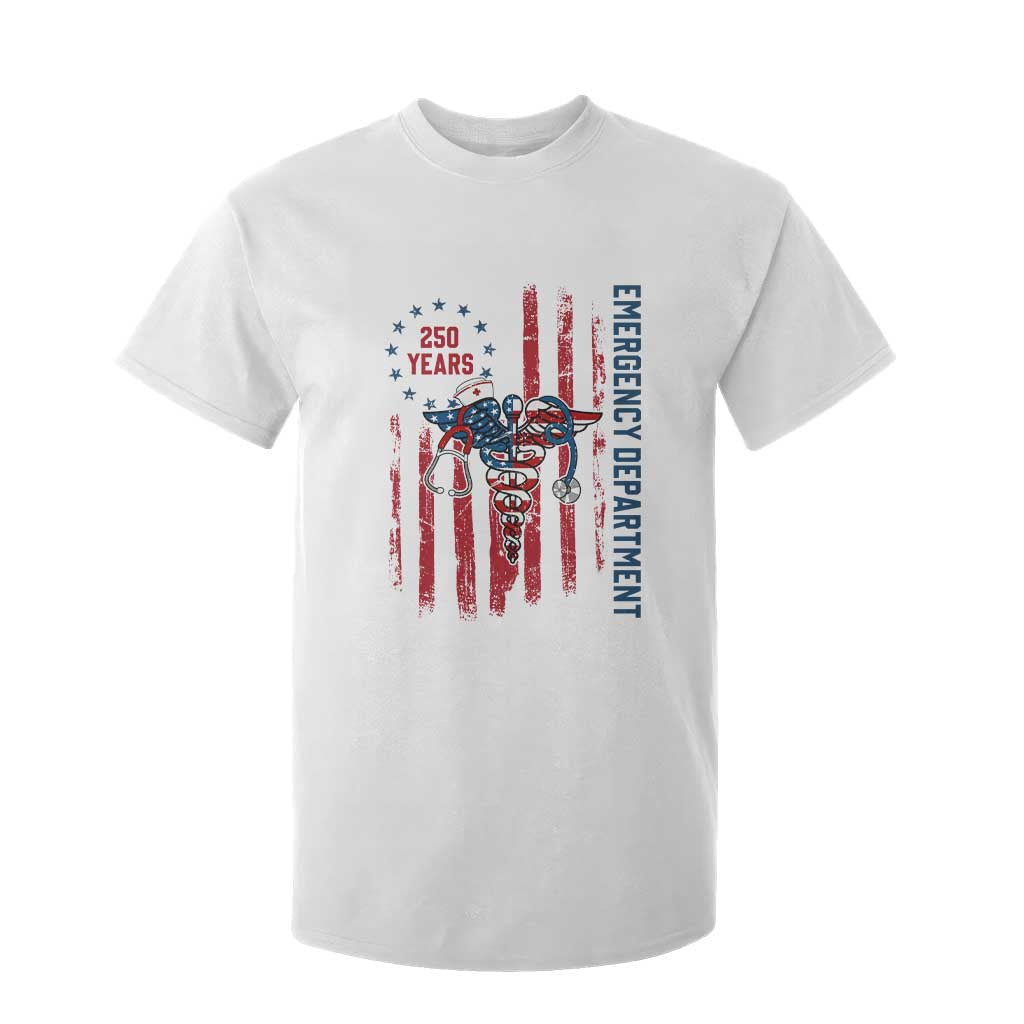 Patriotic ED Nurse Gift T Shirt For Kid 250 Years Of Emergency Department TS12 White Print Your Wear