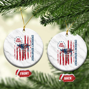 Patriotic ED Nurse Gift Ceramic Ornament 250 Years Of Emergency Department TS12 1pc White Marble Print Your Wear