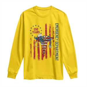 Patriotic ED Nurse Gift Long Sleeve Shirt 250 Years Of Emergency Department TS12 Daisy Print Your Wear