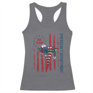 Patriotic ED Nurse Gift Racerback Tank Top 250 Years Of Emergency Department TS12 Charcoal Print Your Wear