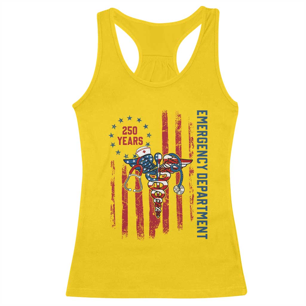 Patriotic ED Nurse Gift Racerback Tank Top 250 Years Of Emergency Department TS12 Daisy Print Your Wear