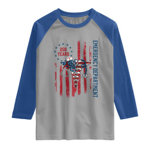 Patriotic ED Nurse Gift Raglan Shirt 250 Years Of Emergency Department TS12 Sport Gray Royal Print Your Wear