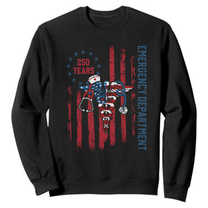 Patriotic ED Nurse Gift Sweatshirt 250 Years Of Emergency Department TS12 Black Print Your Wear