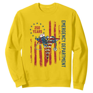 Patriotic ED Nurse Gift Sweatshirt 250 Years Of Emergency Department TS12 Daisy Print Your Wear