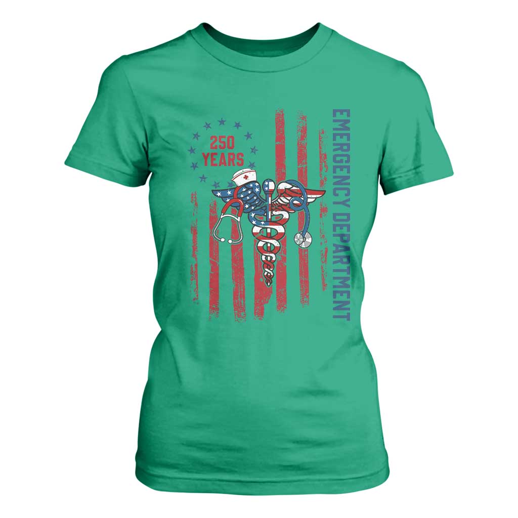 Patriotic ED Nurse Gift T Shirt For Women 250 Years Of Emergency Department TS12 Irish Green Print Your Wear