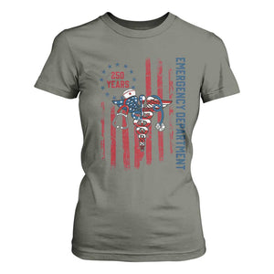 Patriotic ED Nurse Gift T Shirt For Women 250 Years Of Emergency Department TS12 Military Green Print Your Wear