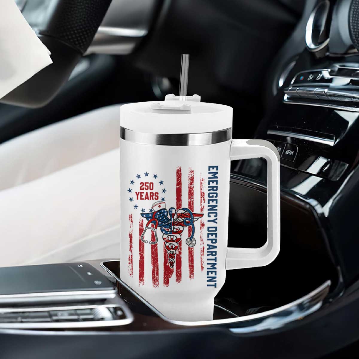 Patriotic ED Nurse Gift Tumbler With Handle 250 Years Of Emergency Department TS12 Print Your Wear