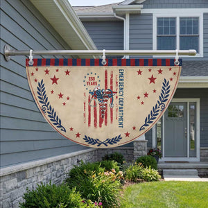 ED Nurse Gift Patriotic Fan Flag 250 Years Of Emergency Department