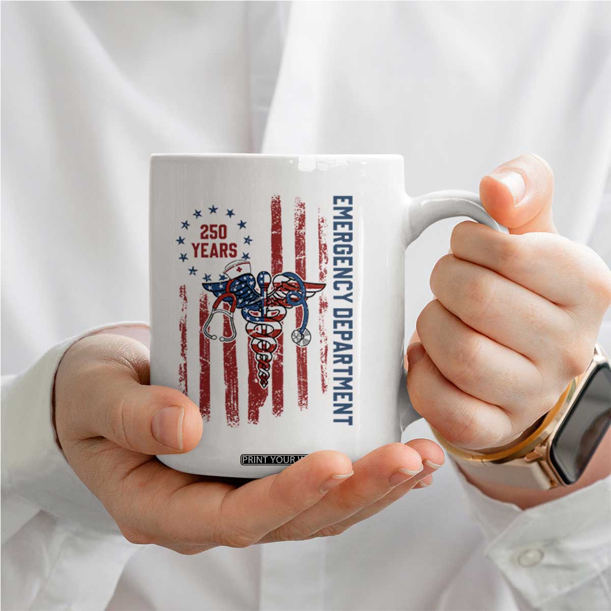 Patriotic ED Nurse Gift Coffee Mug 250 Years Of Emergency Department TS12 Print Your Wear