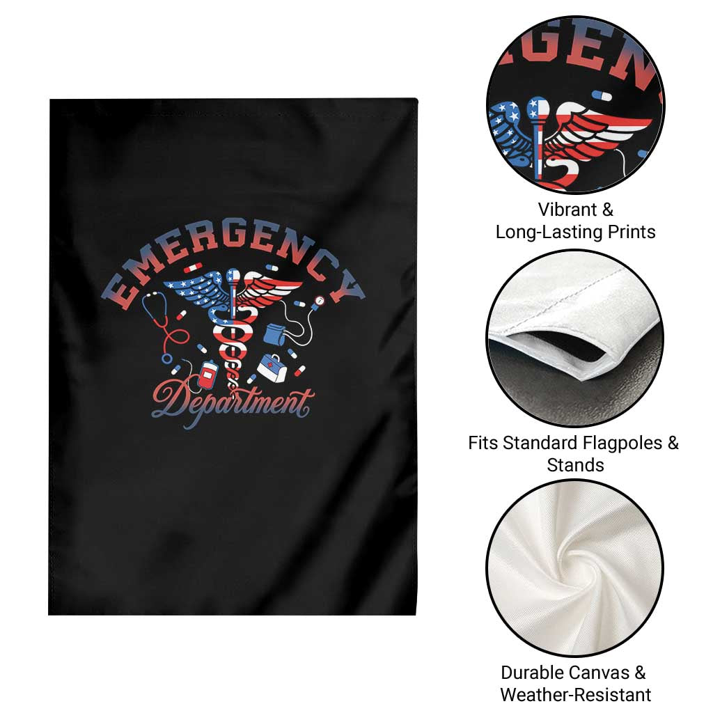 Patriotic Emergency Department Garden Flag USA 250th Anniversary Medical Gift TS12 Print Your Wear