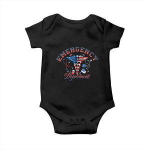 Patriotic Emergency Department Baby Onesie USA 250th Anniversary Medical Gift TS12 Black Print Your Wear