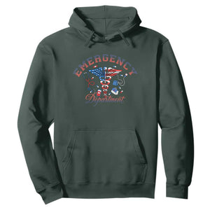 Patriotic Emergency Department Hoodie USA 250th Anniversary Medical Gift TS12 Dark Forest Green Print Your Wear