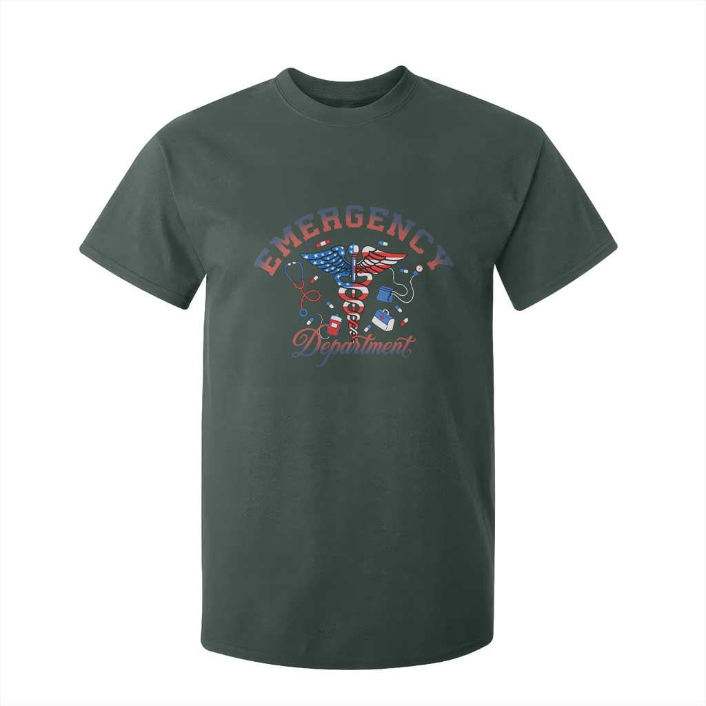 Patriotic Emergency Department T Shirt For Kid USA 250th Anniversary Medical Gift TS12 Dark Forest Green Print Your Wear