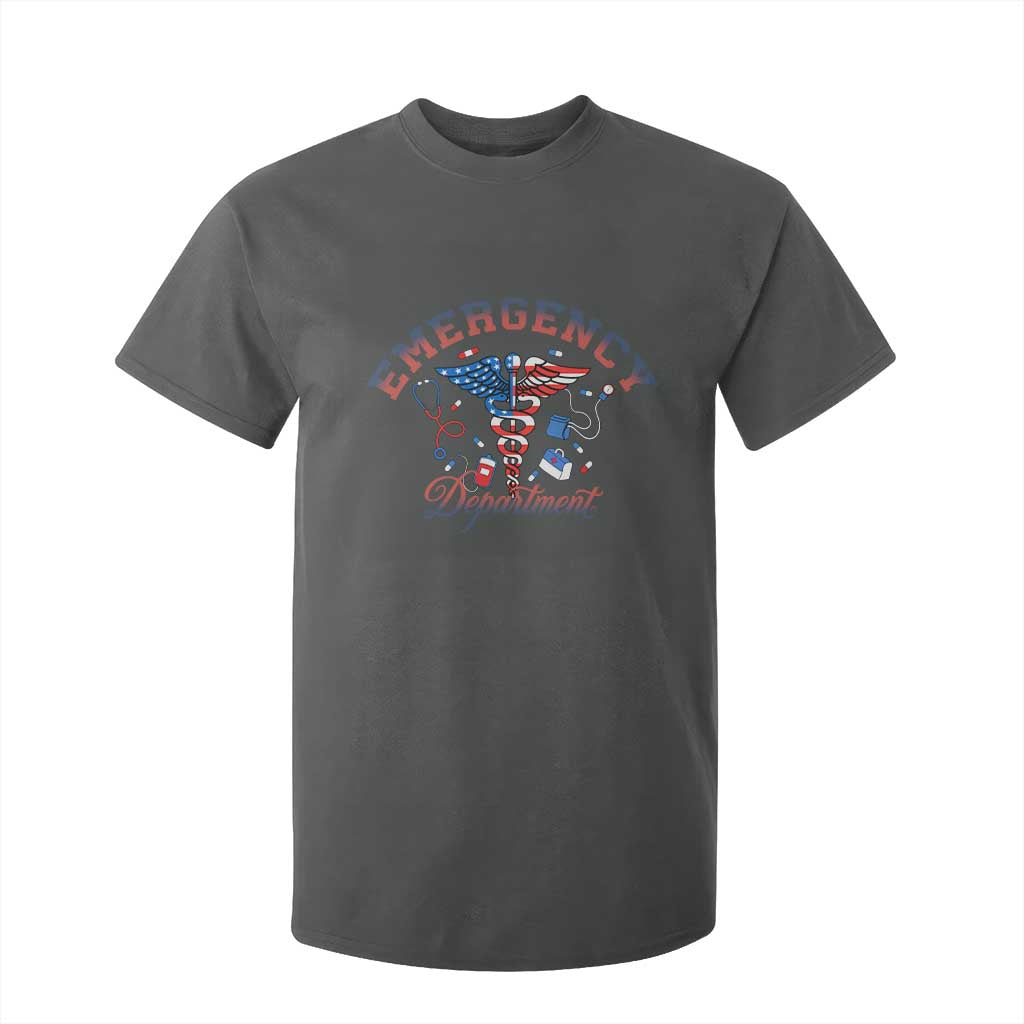 Patriotic Emergency Department T Shirt For Kid USA 250th Anniversary Medical Gift TS12 Dark Heather Print Your Wear