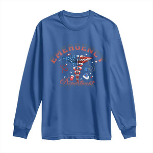 Patriotic Emergency Department Long Sleeve Shirt USA 250th Anniversary Medical Gift TS12 Royal Blue Print Your Wear
