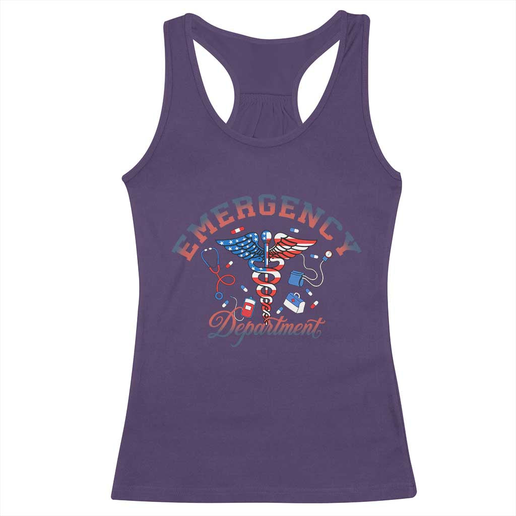 Patriotic Emergency Department Racerback Tank Top USA 250th Anniversary Medical Gift TS12 Purple Print Your Wear