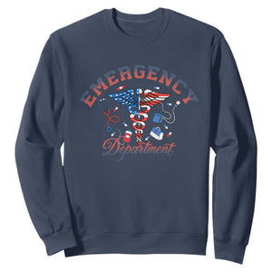 Patriotic Emergency Department Sweatshirt USA 250th Anniversary Medical Gift TS12 Navy Print Your Wear